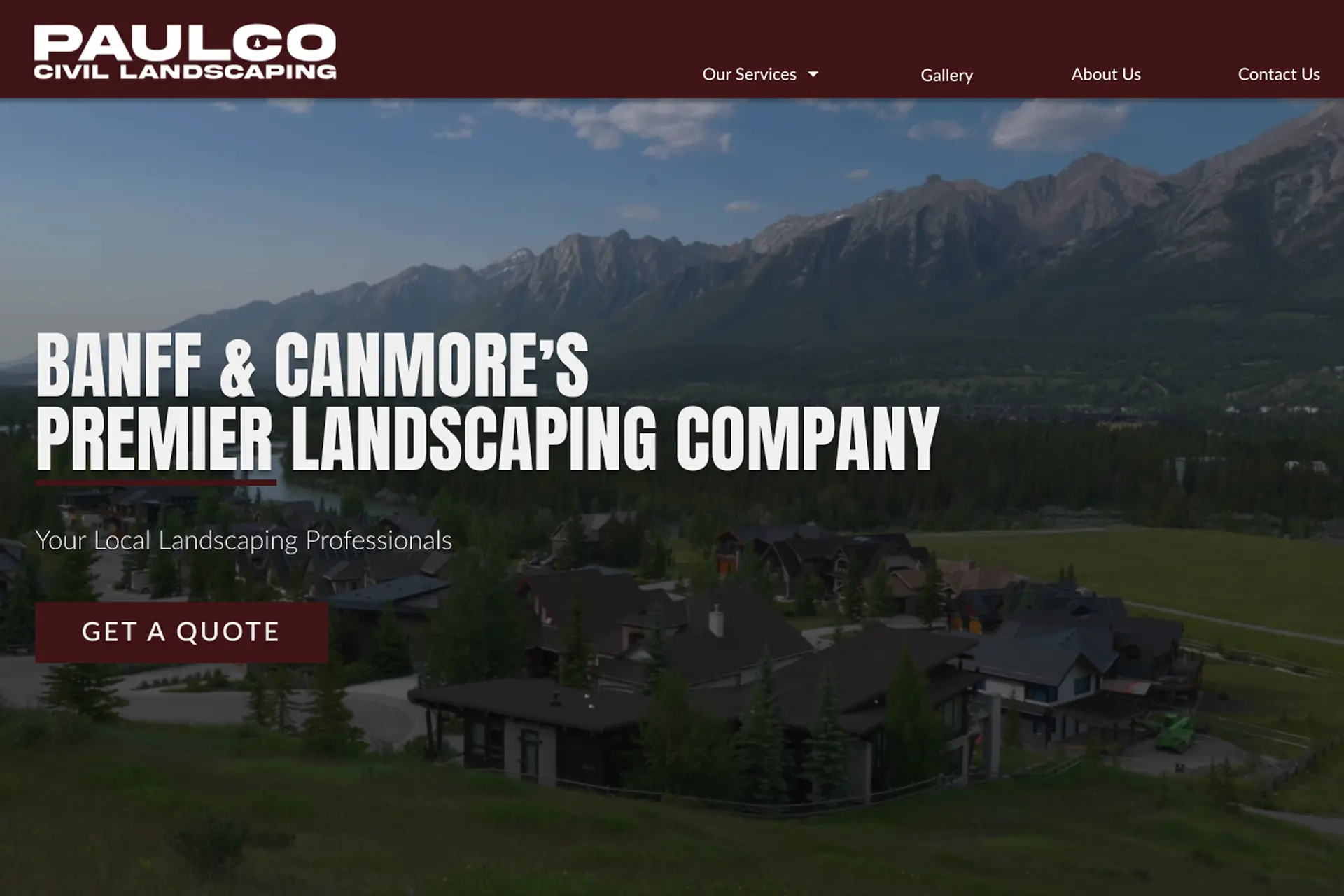 A screenshot of Paulcolandscaping.ca's home page